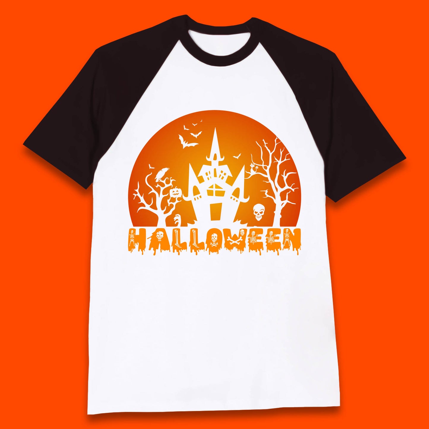 Halloween Horror Scary Hunted House Scary Spooky Night Festive Gift Baseball T Shirt