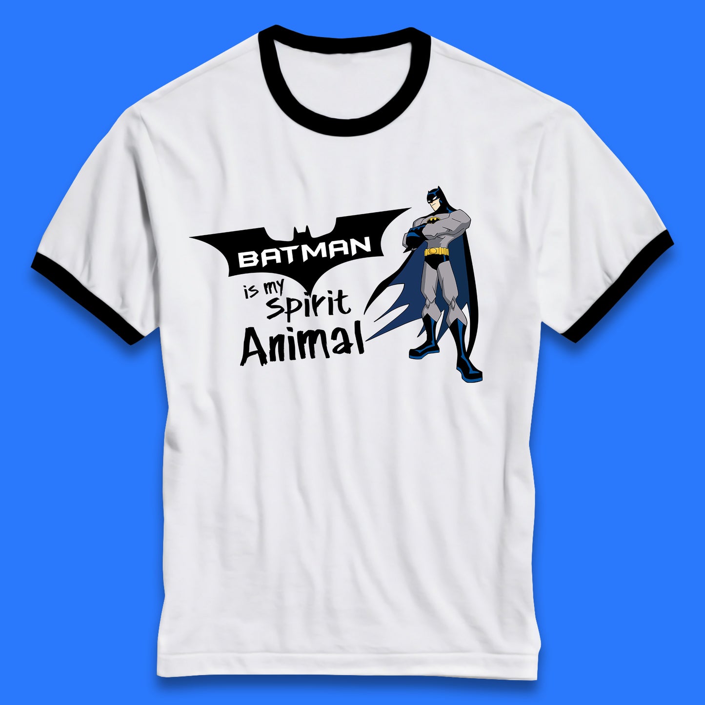 Batman Is My Spirit Animal DC Comics Batman Basic Logo Superhero Dc Movie Character Ringer T Shirt