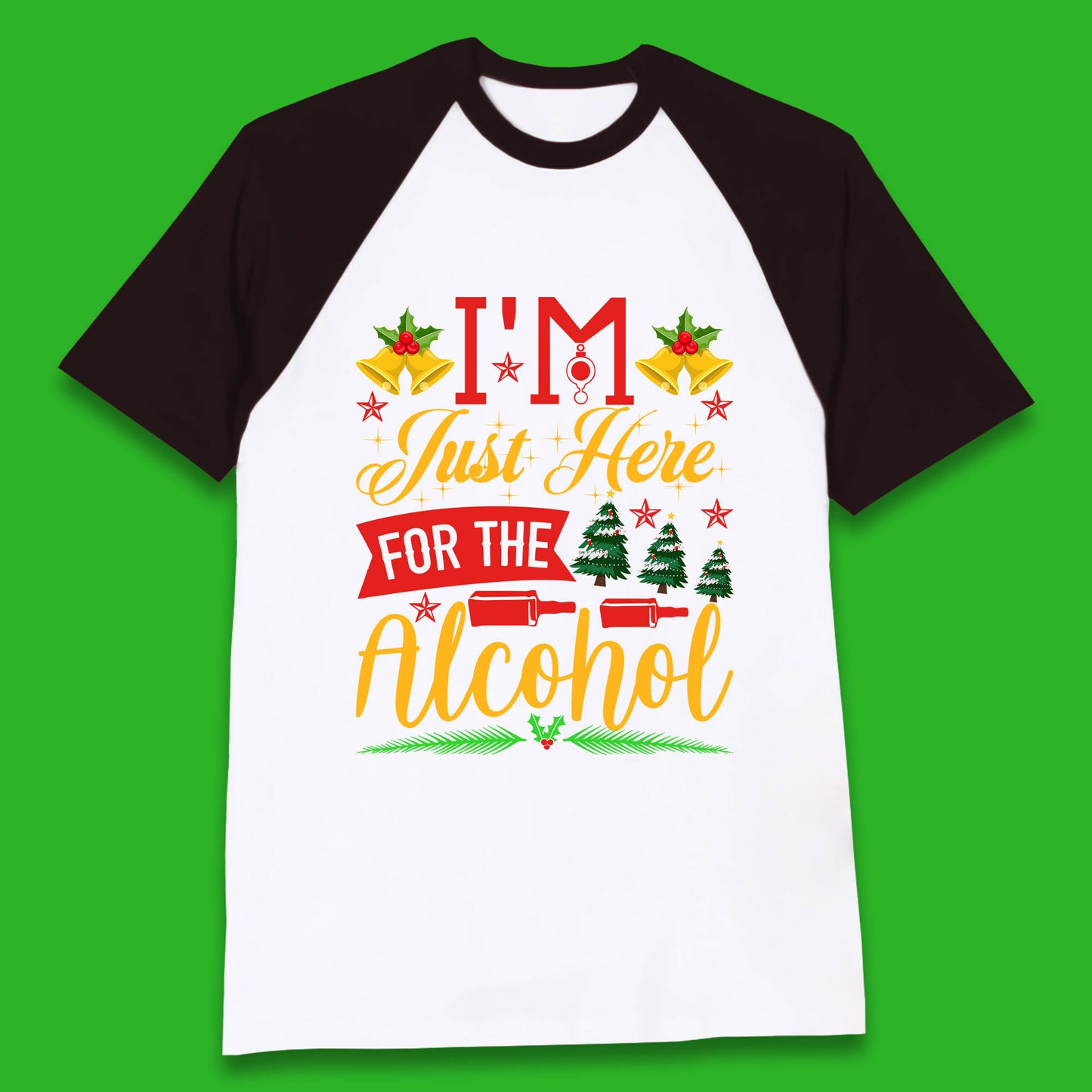 christmas drinking party baseball t shirt