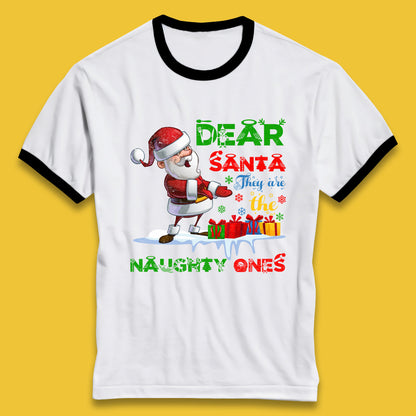 dear santa ringer t shirt