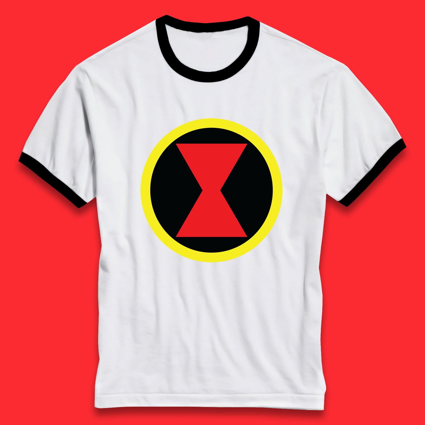 Black Widow Diy Black Symbol Logo Marvel Avengers Superhero Marvel Comics Gift for Marvel Fan Ringer T Shirt