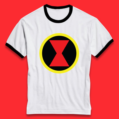 Black Widow Diy Black Symbol Logo Marvel Avengers Superhero Marvel Comics Gift for Marvel Fan Ringer T Shirt
