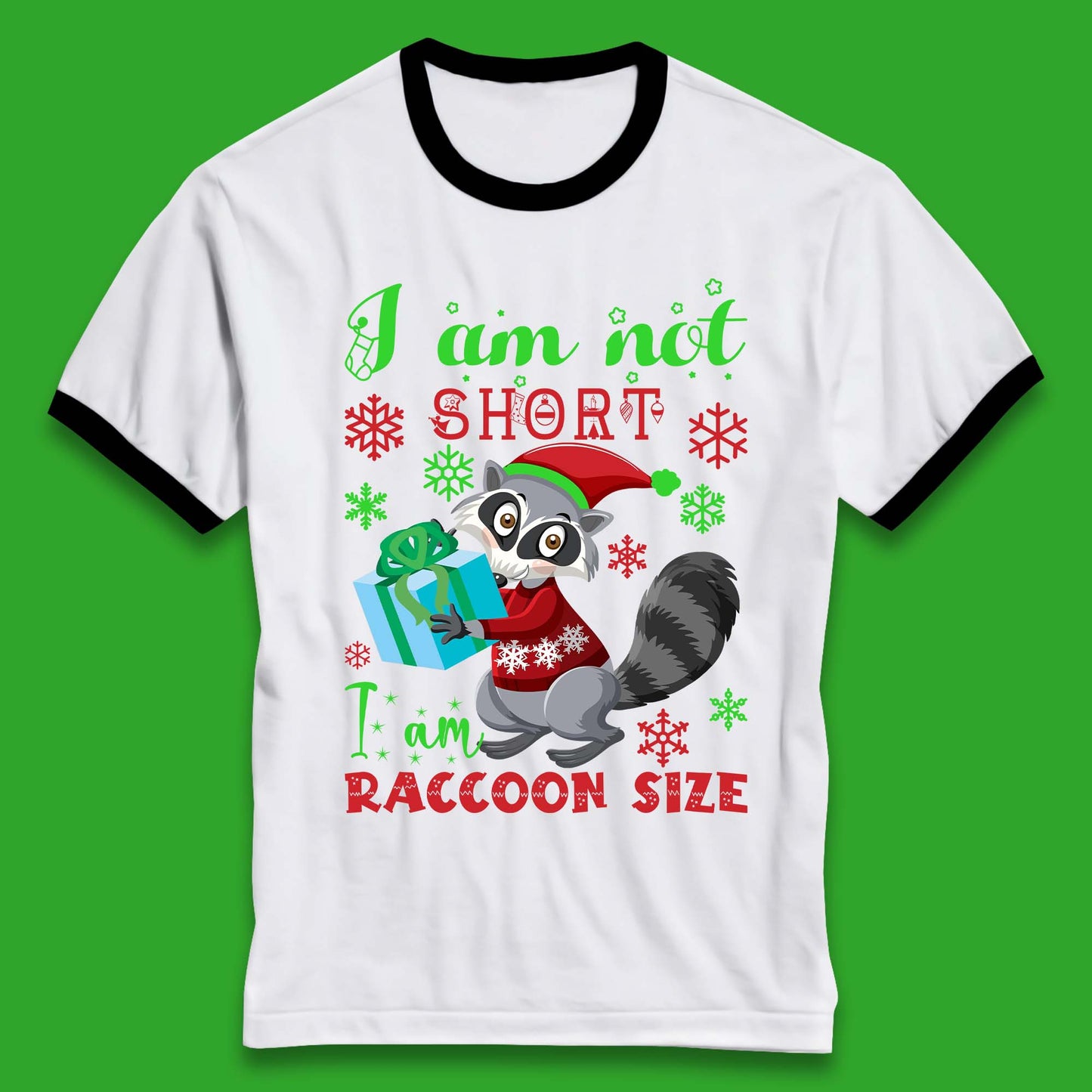 Raccoon Christmas Ringer T-Shirt