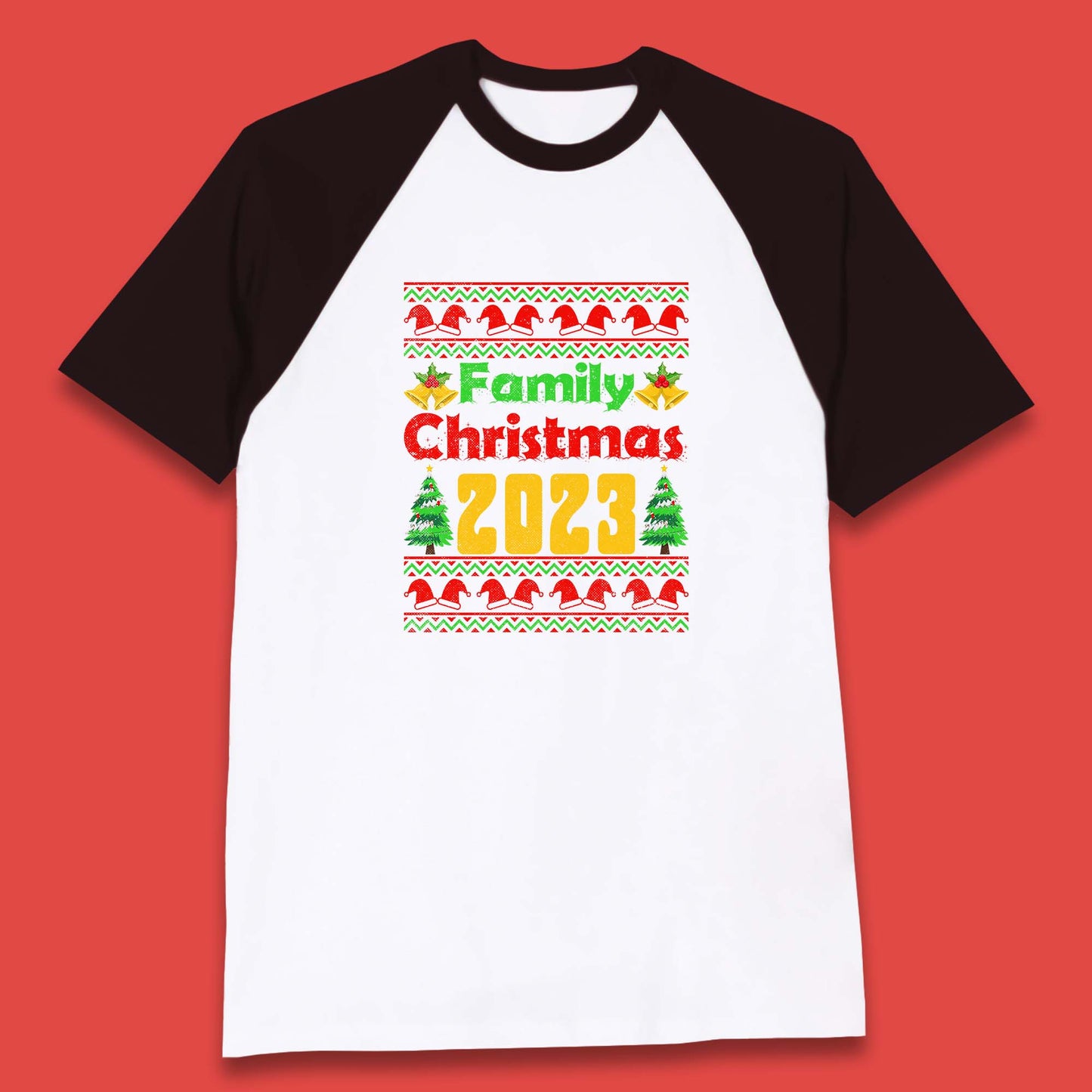 Family Christmas 2023 Holiday Winter Festive Christmas Trees Xmas Season Baseball T Shirt