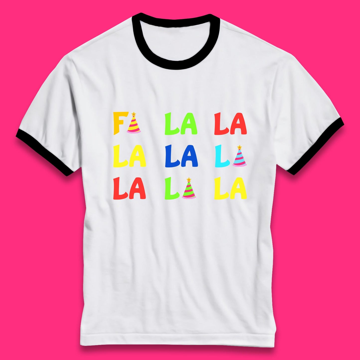 fa la la la christmas song ringer t shirt