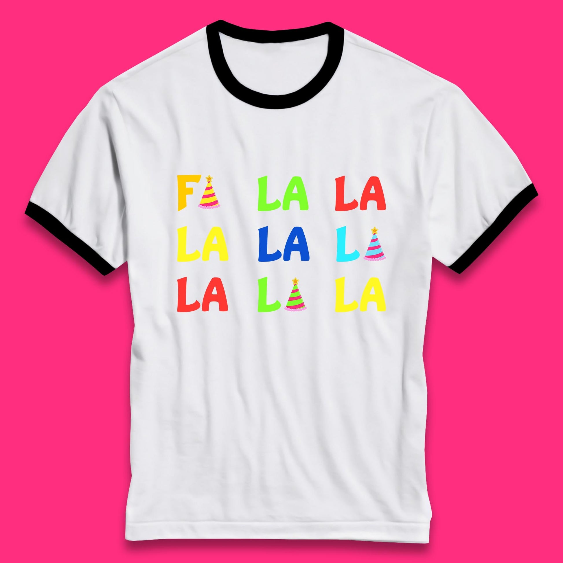 fa la la la christmas song ringer t shirt