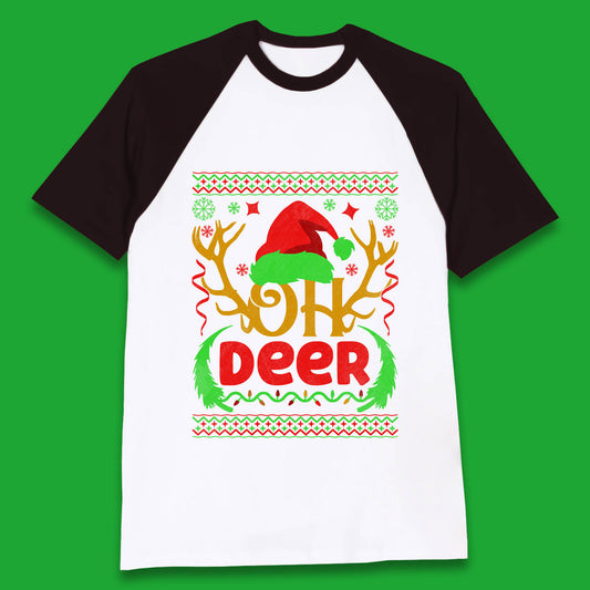deer antlers christmas baseball t shirt