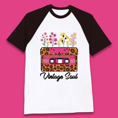 Vintage Soul Western Floral Cassette Tape Retro Wildflower Music Mixtape 80’s 90's Country Music Nostalgia Baseball T Shirt
