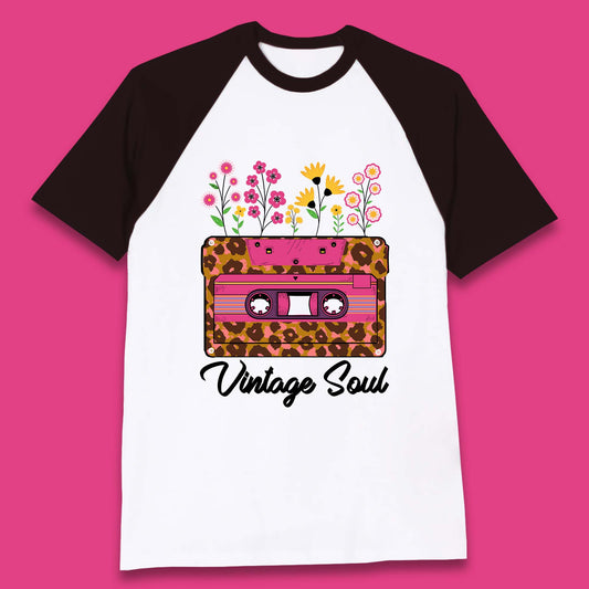 Vintage Soul Western Floral Cassette Tape Retro Wildflower Music Mixtape 80’s 90's Country Music Nostalgia Baseball T Shirt