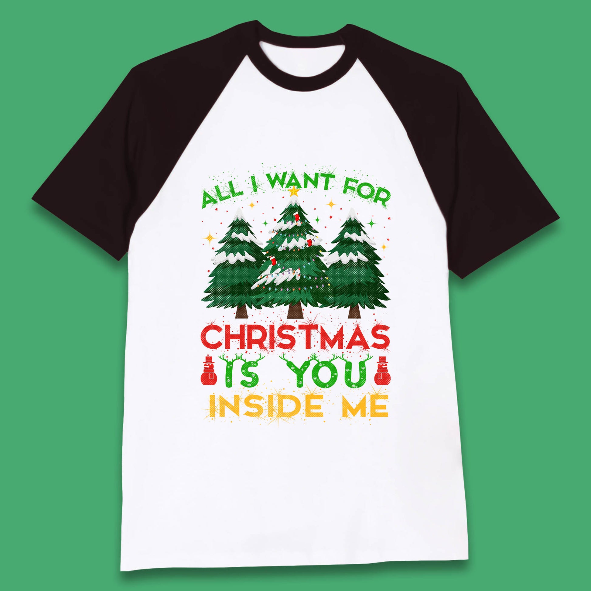 christmas tree baseball t shirt