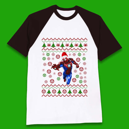 Iron Spider Man Suit Christmas Baseball T-Shirt
