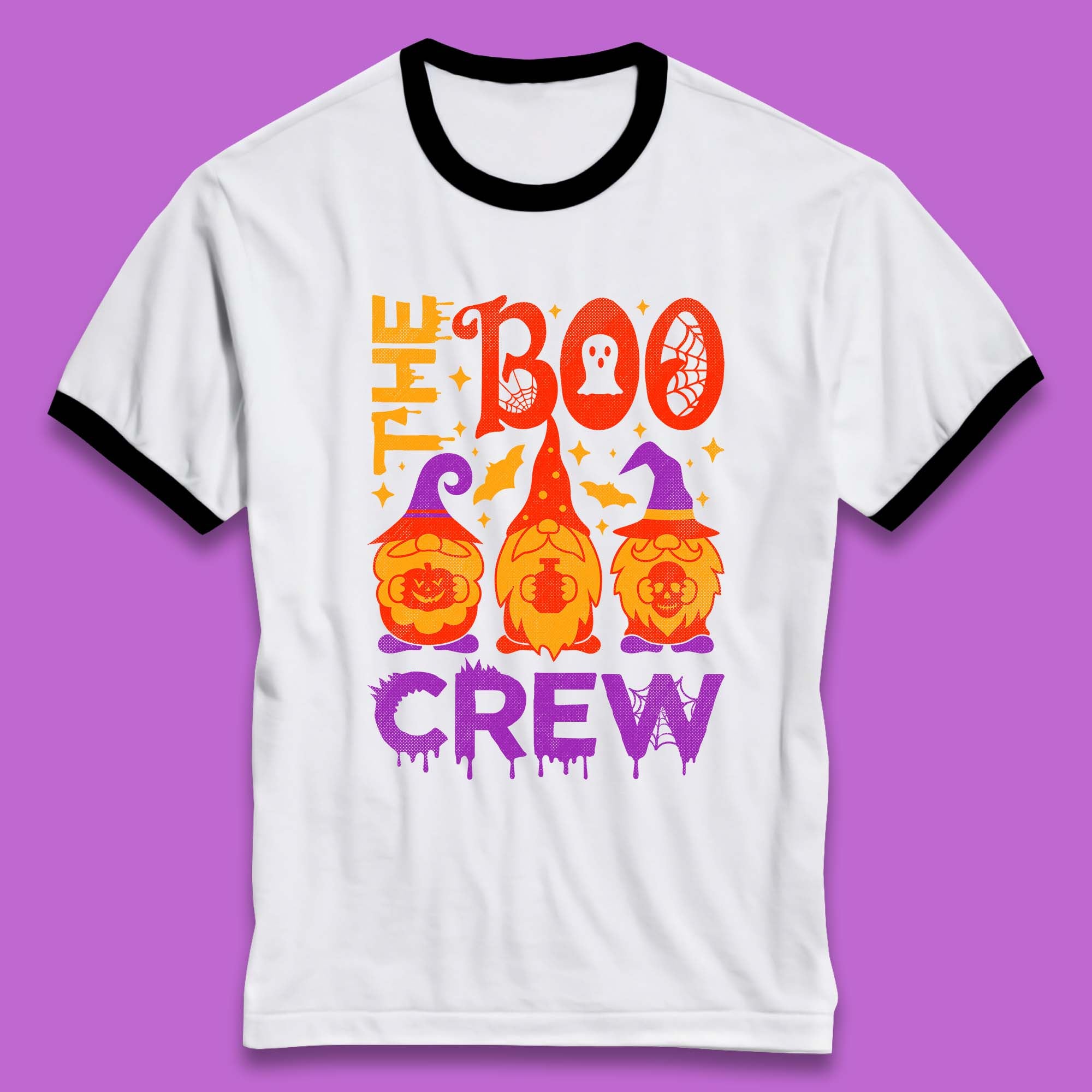 The Boo Crew Halloween Gnomes Squad Horror Scary Spooky Matching Costume Ringer T Shirt