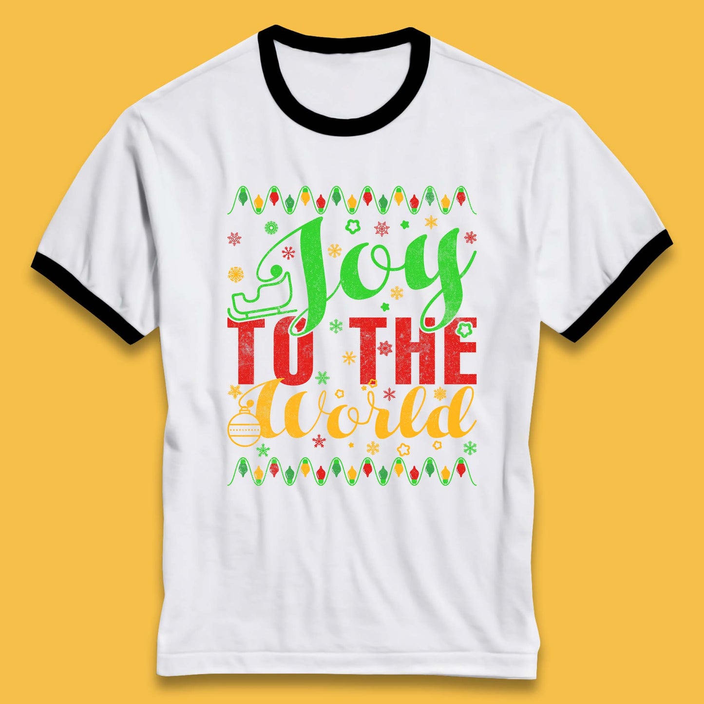 merry christmas joy to the world ringer t shirt