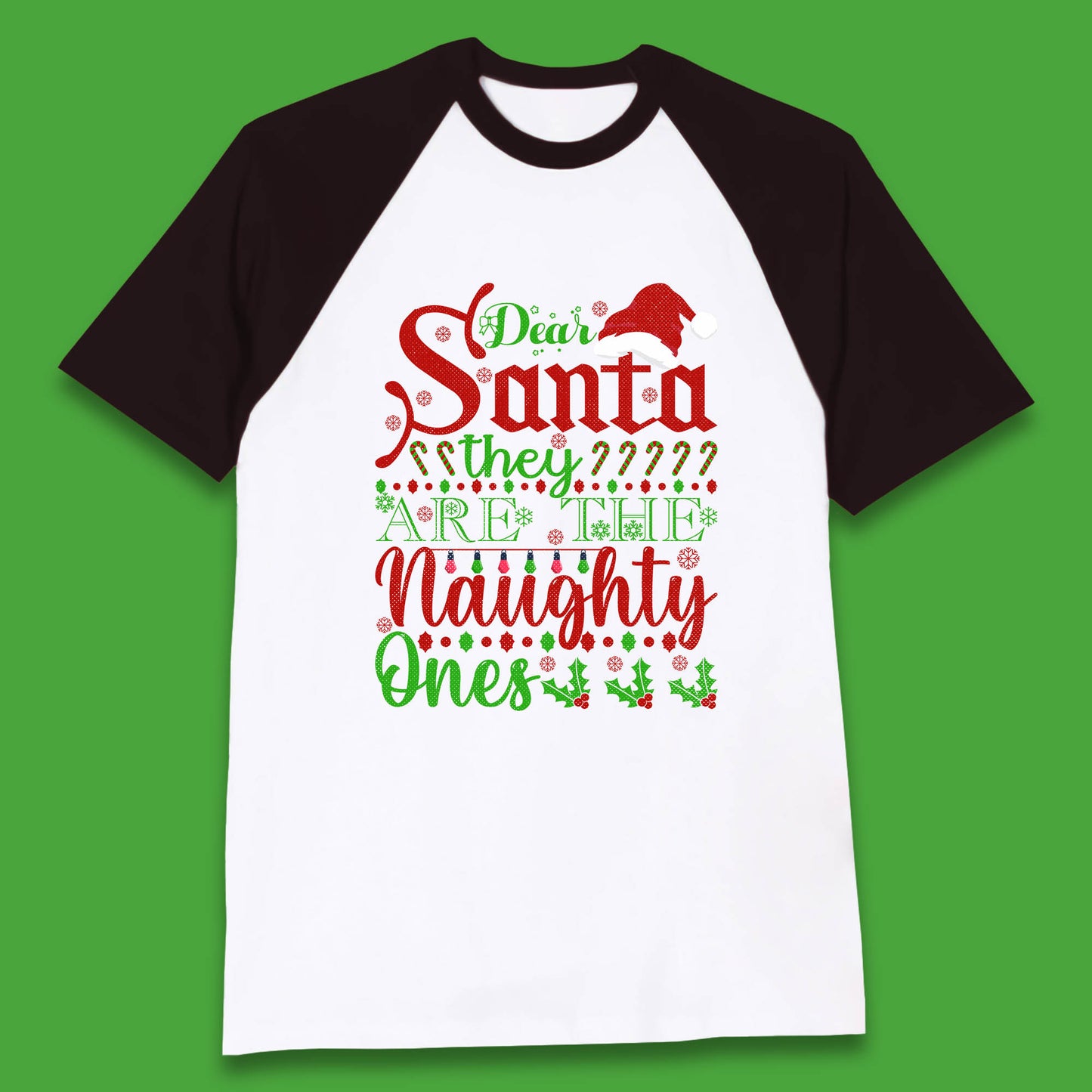 dear santa christmas baseball t shirt