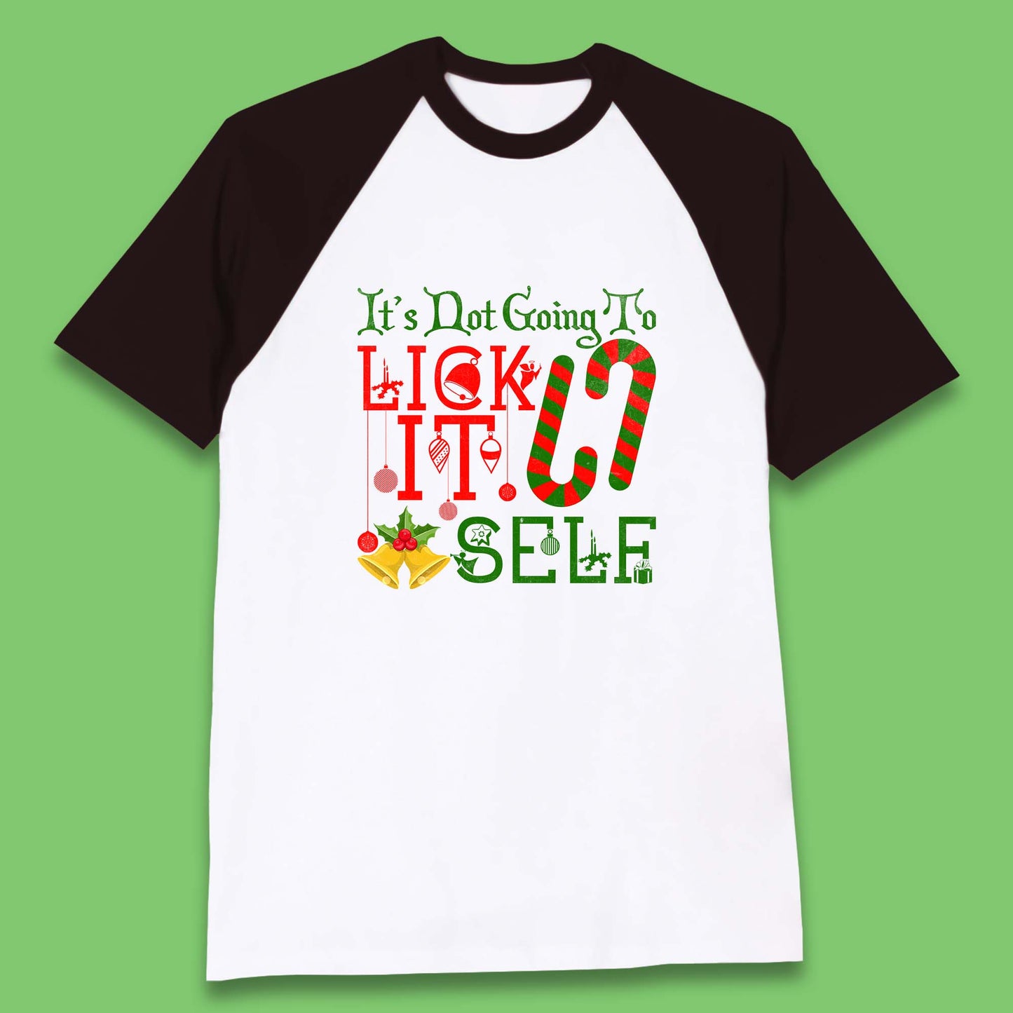 funny christmas candy cane baseball t shirt