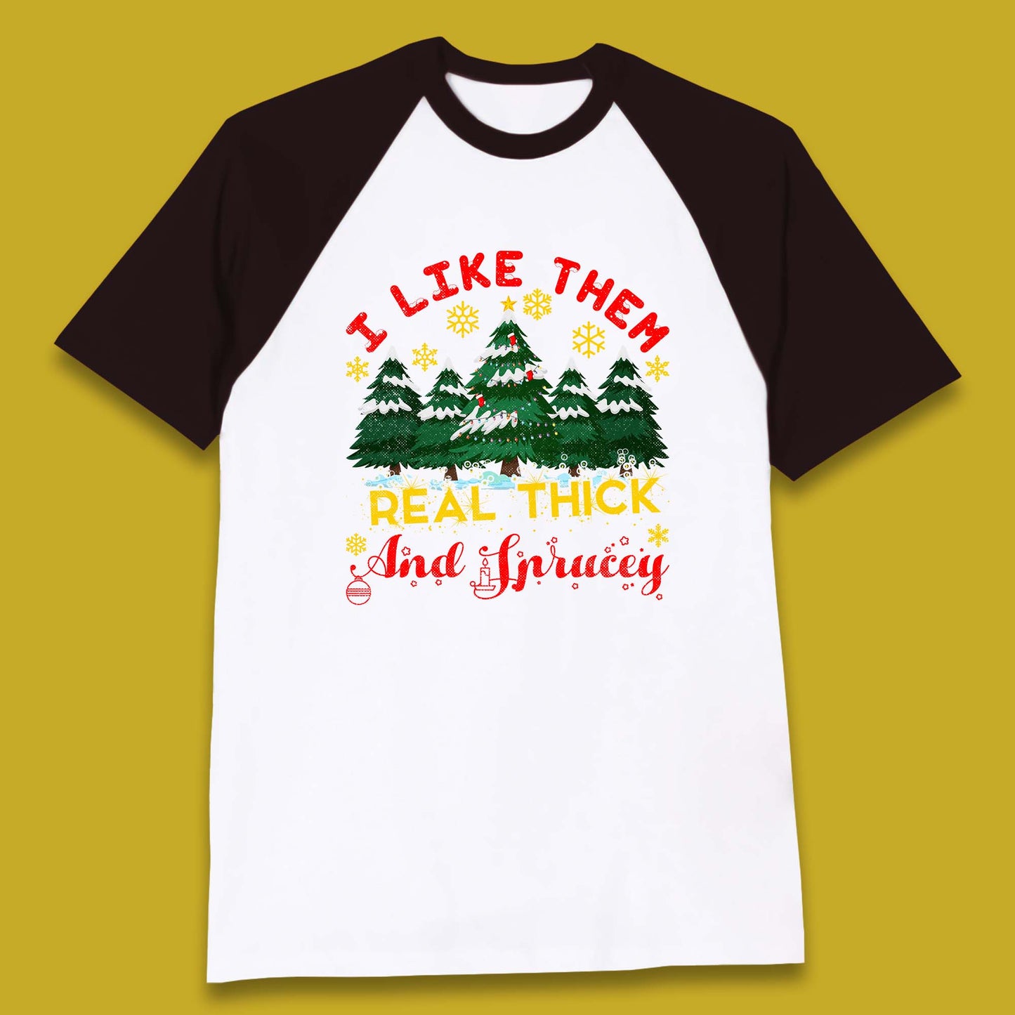 christmas tree baseball t shirt