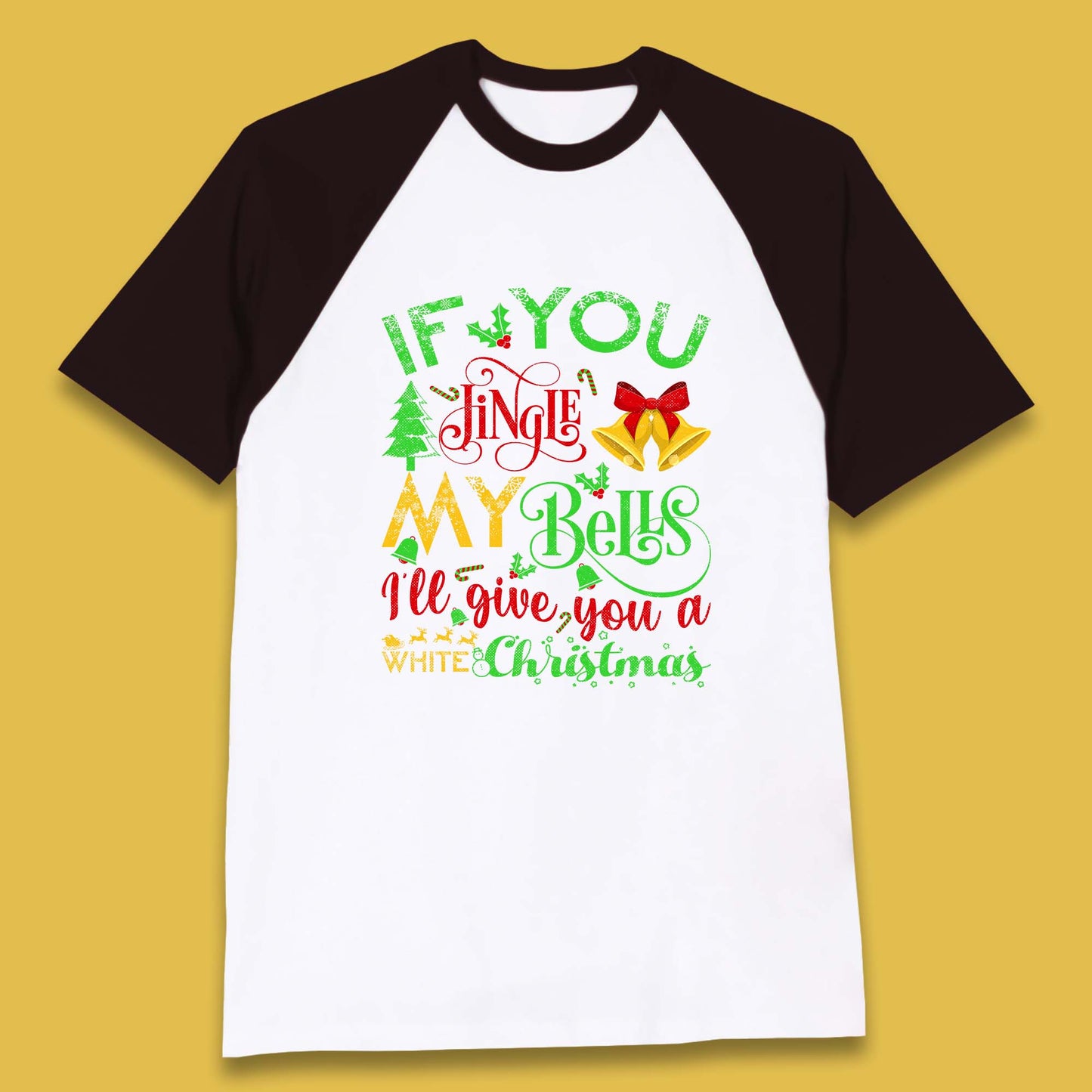 jingle bells funny baseball t shirt