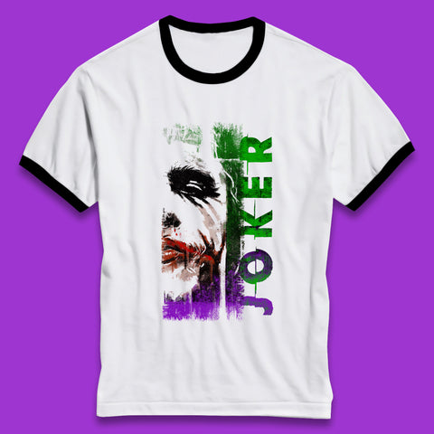 Joker Face Movie Villain Comic Book Character Supervillain Movie Poster Ringer T Shirt