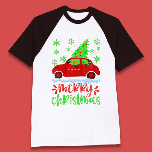 merry christmas red car t shirt