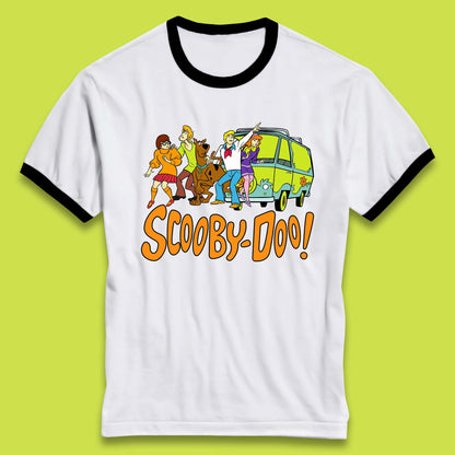 Halloween Scooby Doo & Gang Horror Van Scary Mystery Machine Ringer T Shirt