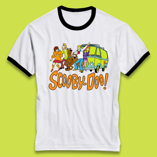 Halloween Scooby Doo & Gang Horror Van Scary Mystery Machine Ringer T Shirt