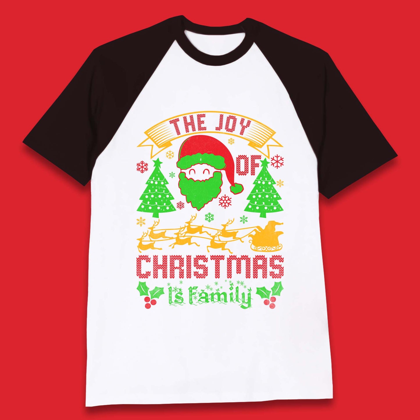the joy of christmas is family baseball t shirt