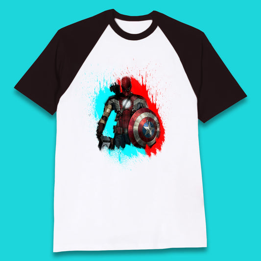 Marvel Avengers Superheroes Movie Characters Spider Man, Iron Man, Thor, Captain America Dead Pool Avengers Squad Baseball T Shirt