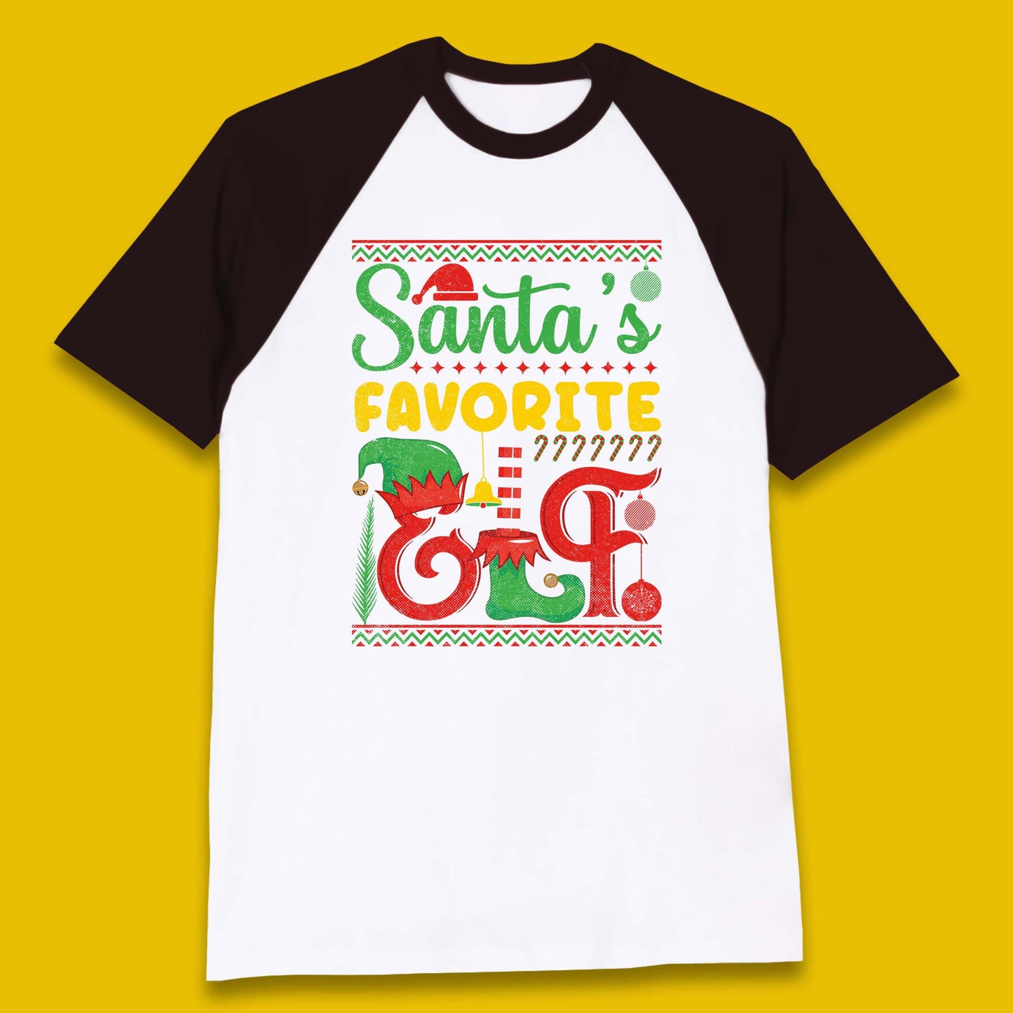 christmas santas favorite elf costume baseball t shirt