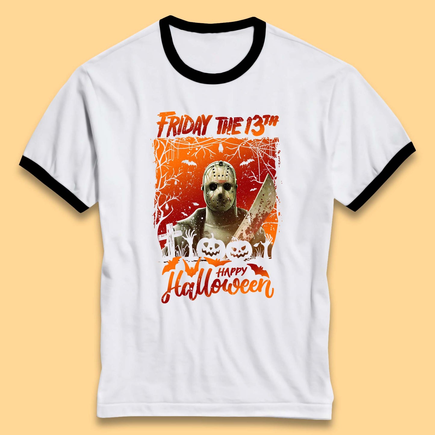 Friday The 13th Happy Halloween Jason Voorhees Halloween Horror Movie Character Ringer T Shirt