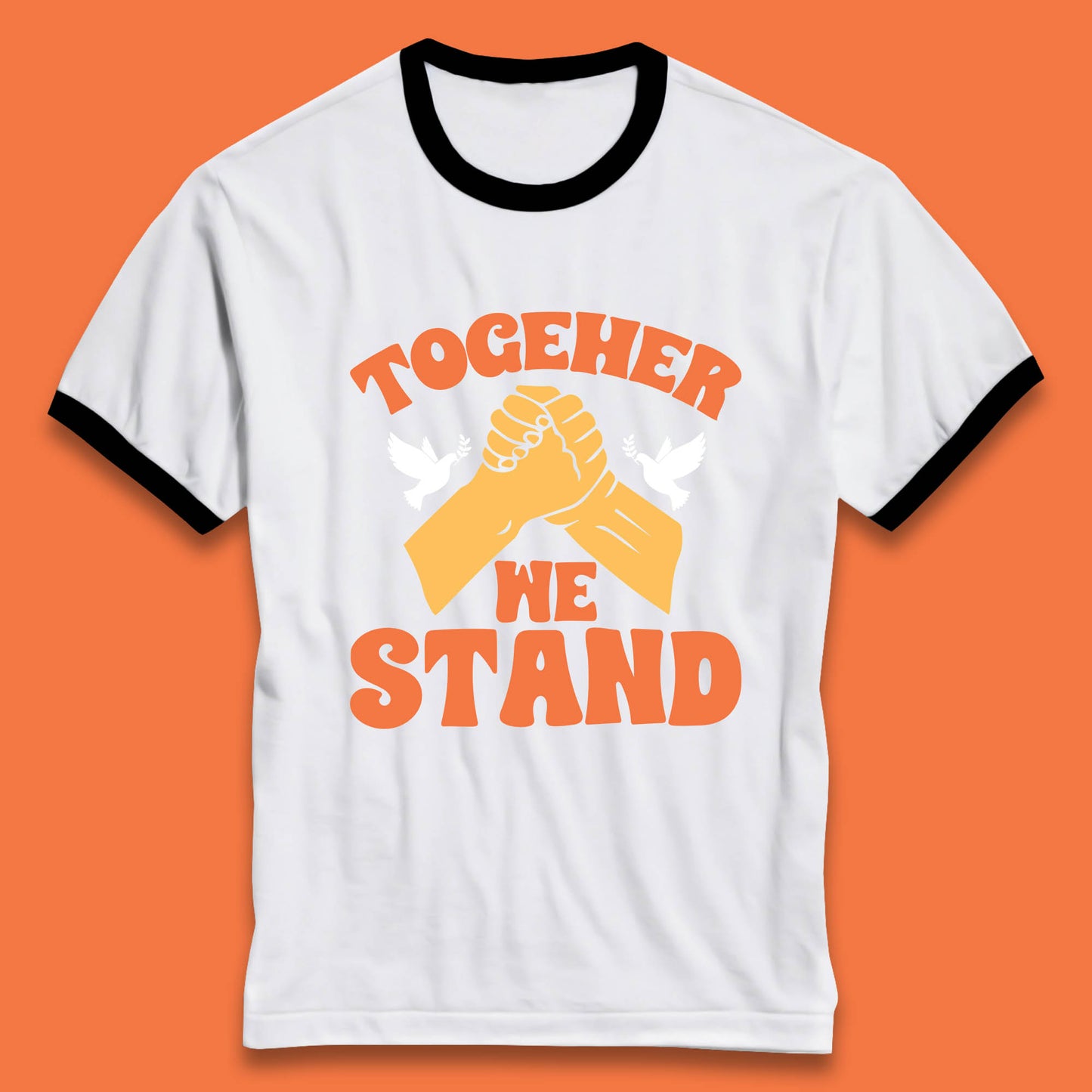 Together We Stand Handshake All Lives Matter Equality Social Justice Ringer T Shirt