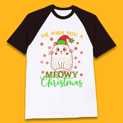 Meowy Christmas Baseball T-Shirt