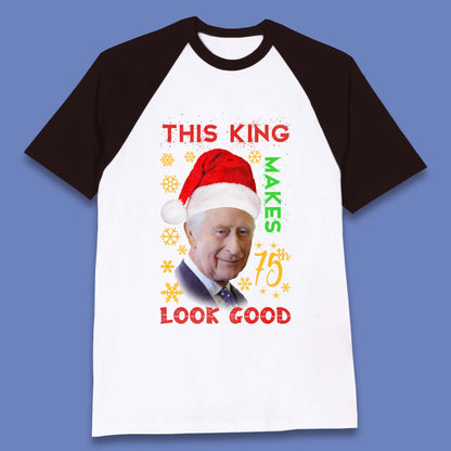 King Charles III Christmas Baseball T-Shirt