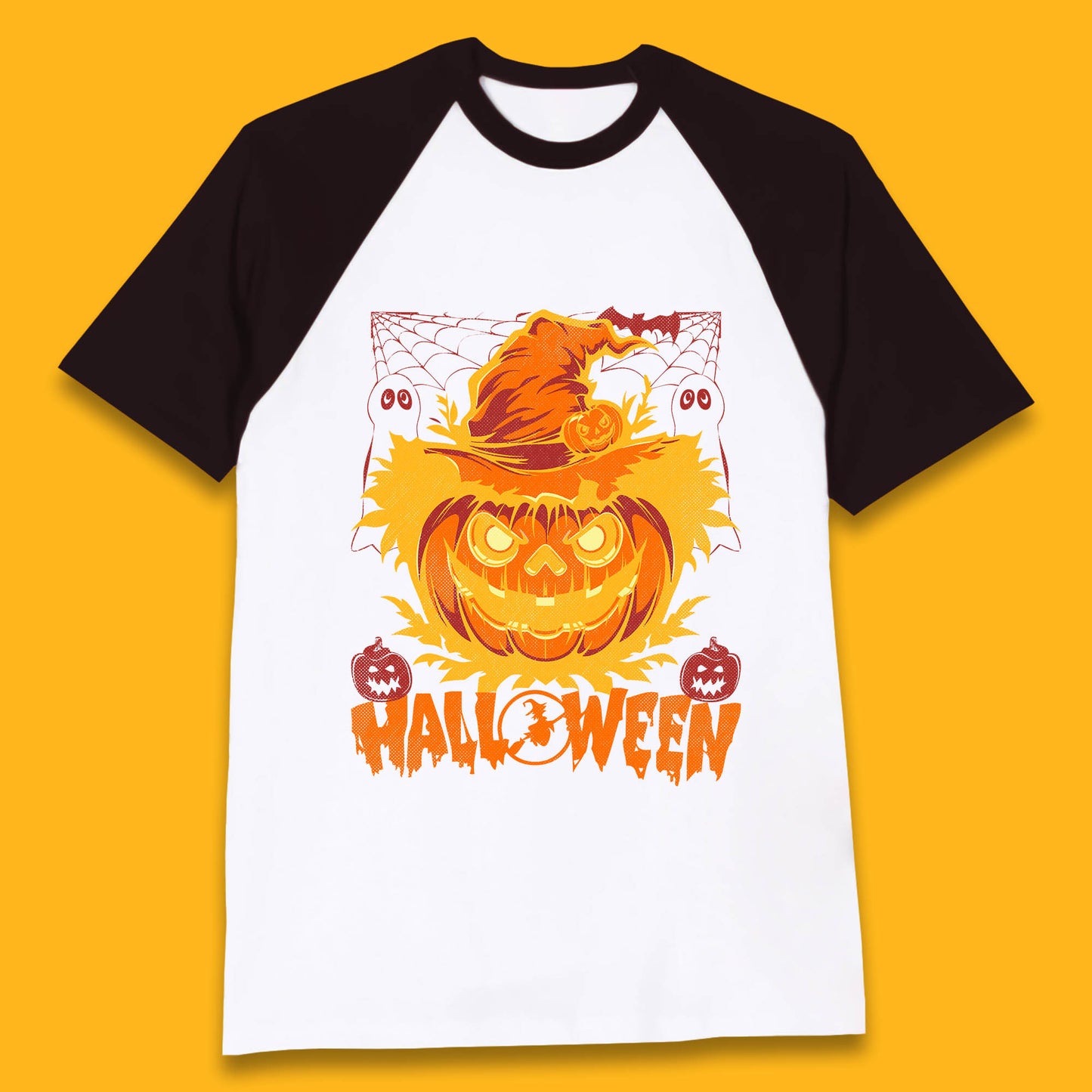 Halloween Scary Pumpkin Face Jack O Lantern Horror Halloween Night Baseball T Shirt
