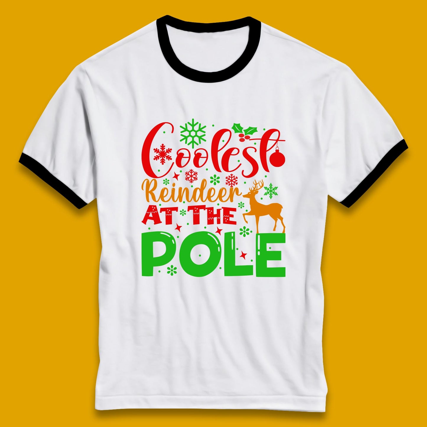 coolest reindeer ringer t shirt