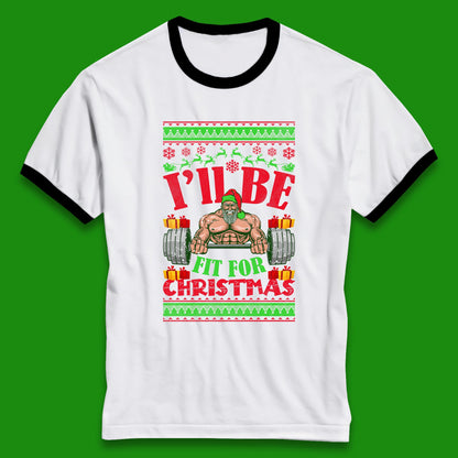 christmas gym ringer t shirt