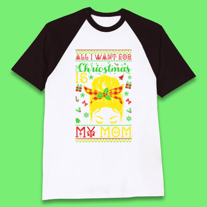 mom christmas baseball t shirt