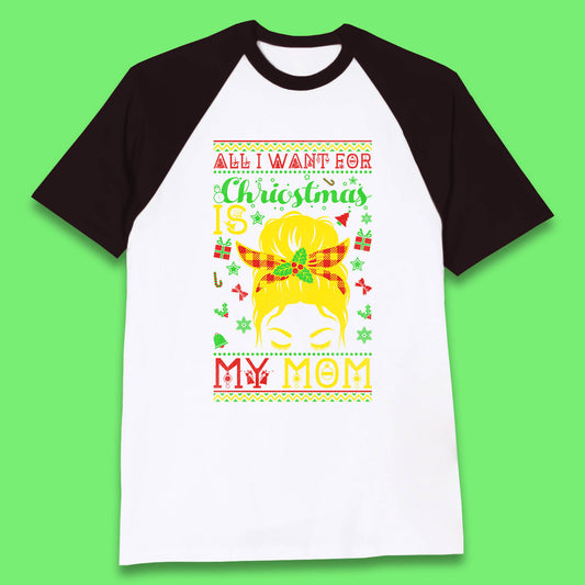 mom christmas baseball t shirt