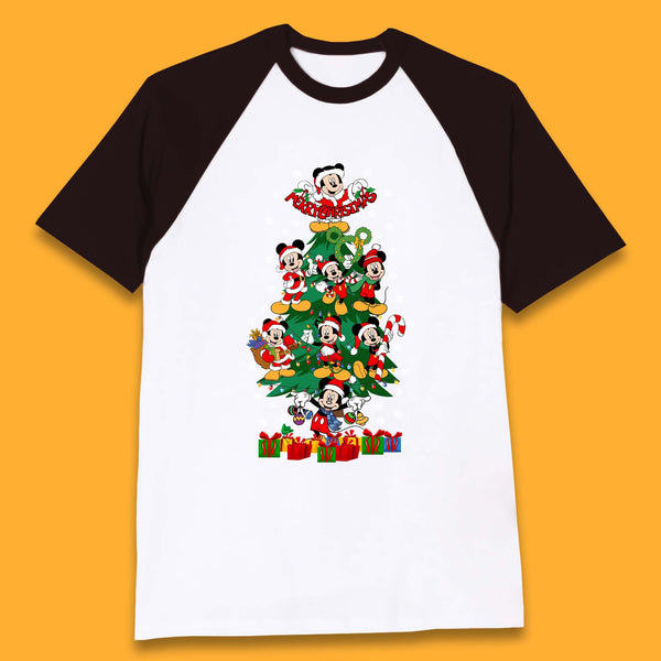 Merry Christmas Disney Mickey Mouse Christmas Tree Xmas Disney World Trip Baseball T Shirt