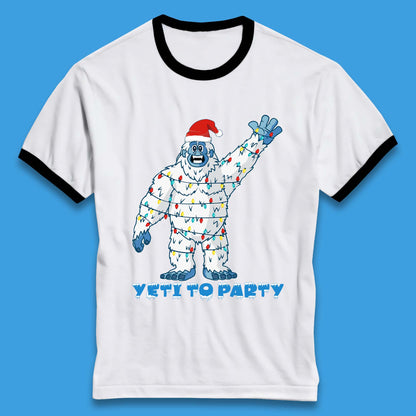 Yeti To Party Christmas Ringer T-Shirt