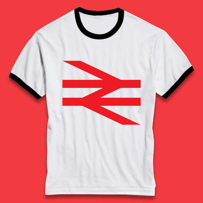British Rail Union Jack Logo Trains Trainspotter Train Nationalisation Britain Uk Labour Politics Ringer T Shirt