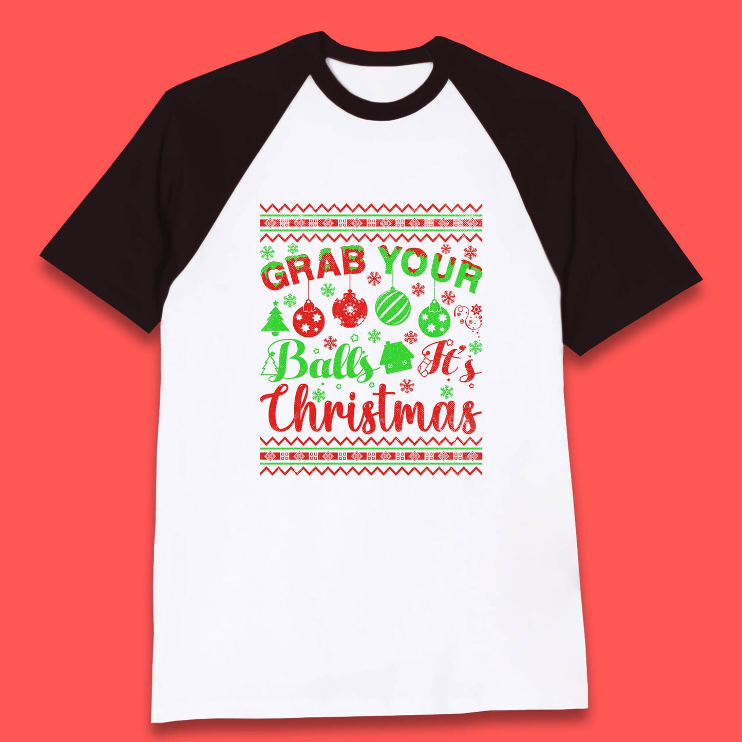 grab your balls christmas funny baseball t shirt