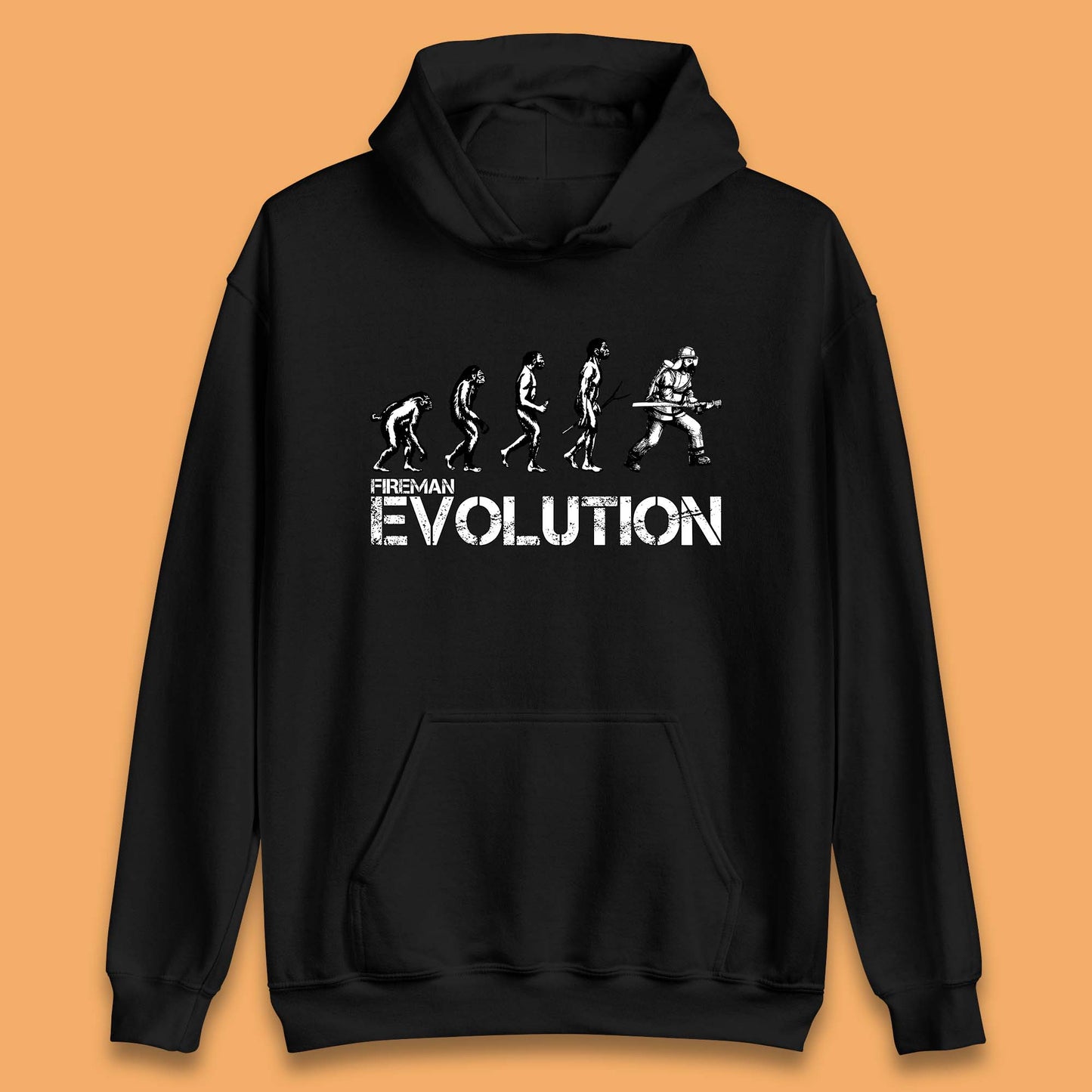 Fireman Evolution Funny Fire Brigade Service Firefighter Unisex Hoodie