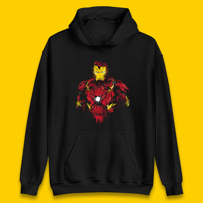 Marvel Avengers Iron Man Distressed Portrait Superhero Comic Book Character Iron-Man Marvel Comics Unisex Hoodie