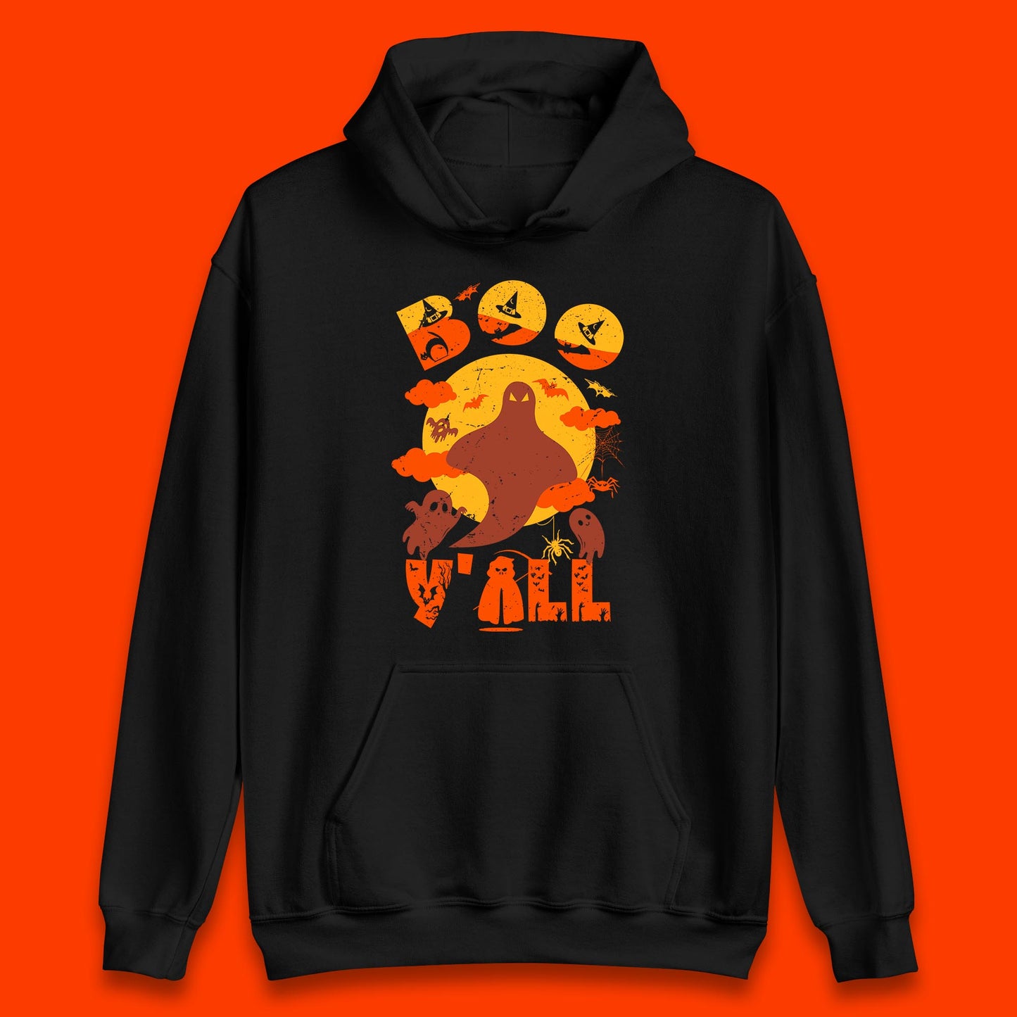 Halloween Boo Y'all Hey Boo Funny Spooky Halloween Party Unisex Hoodie