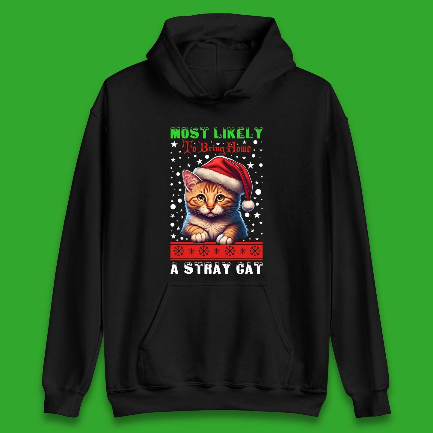 Stray Cat Christmas Unisex Hoodie
