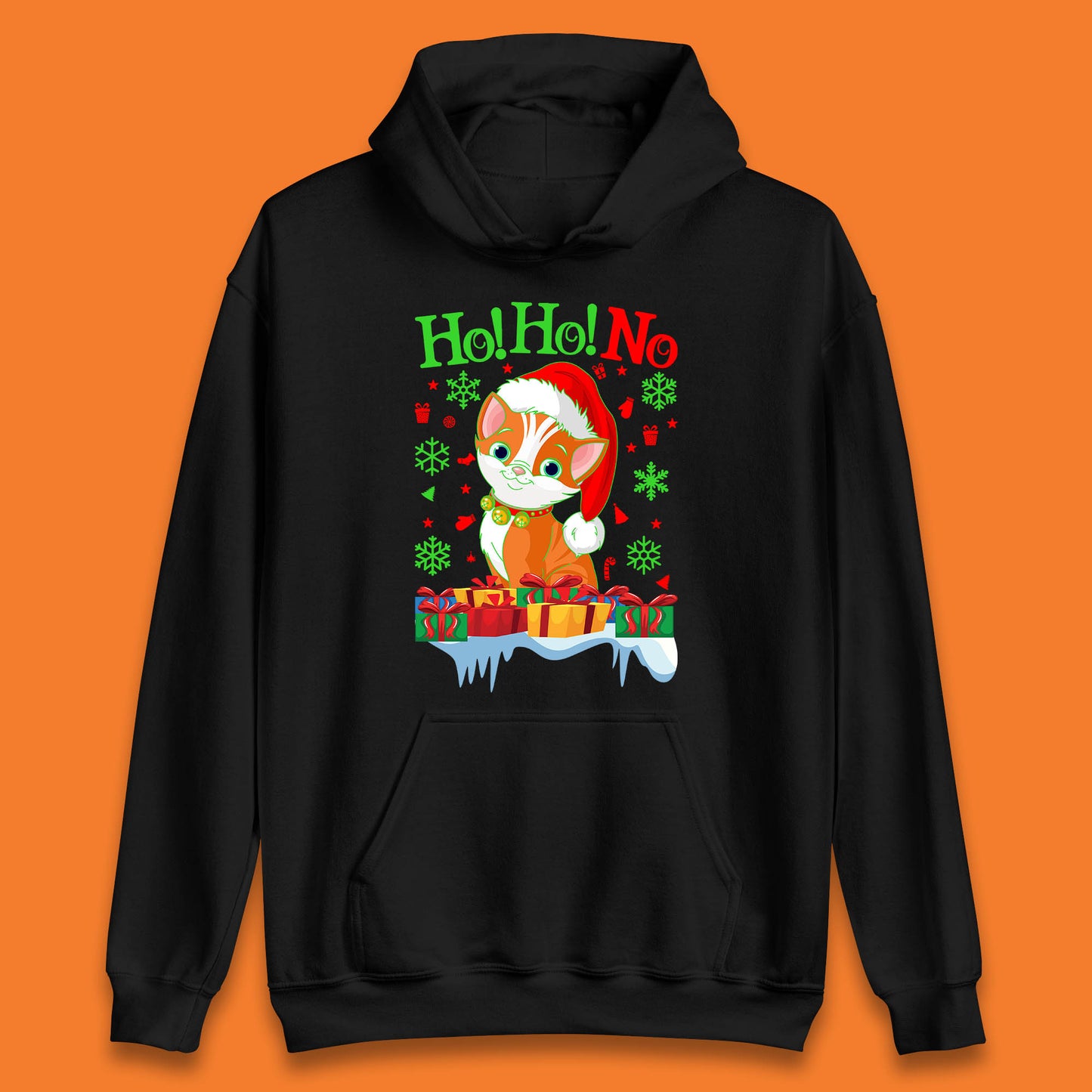ho ho no christmas cat hoodie