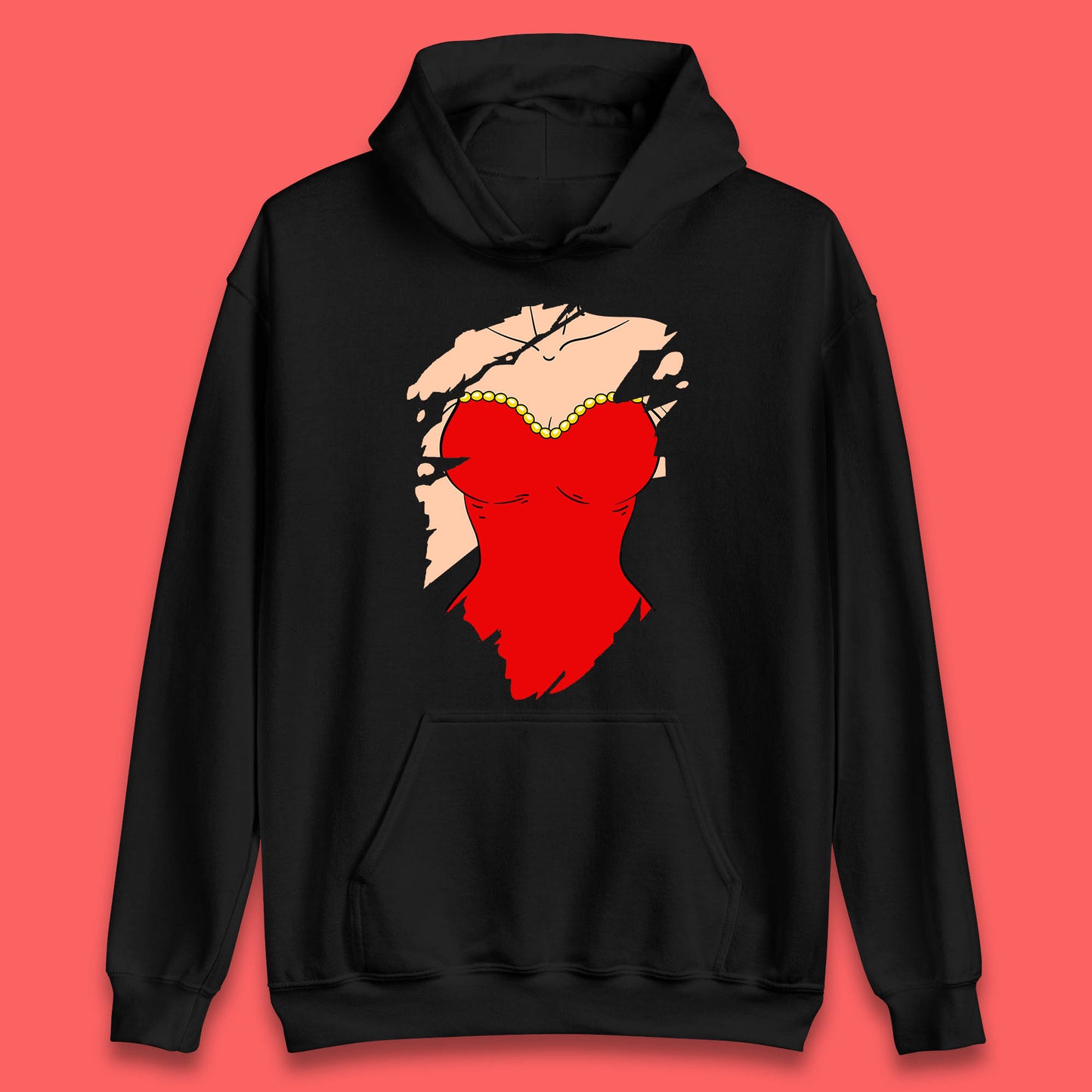 Beautiful Sexy Glamour Blonde Girl Stylish Trendy Dressing In Red Mini Dress Unisex Hoodie