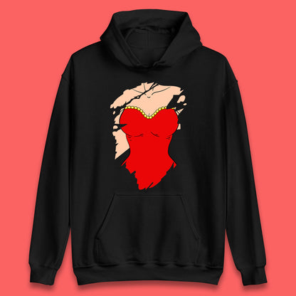 Beautiful Sexy Glamour Blonde Girl Stylish Trendy Dressing In Red Mini Dress Unisex Hoodie