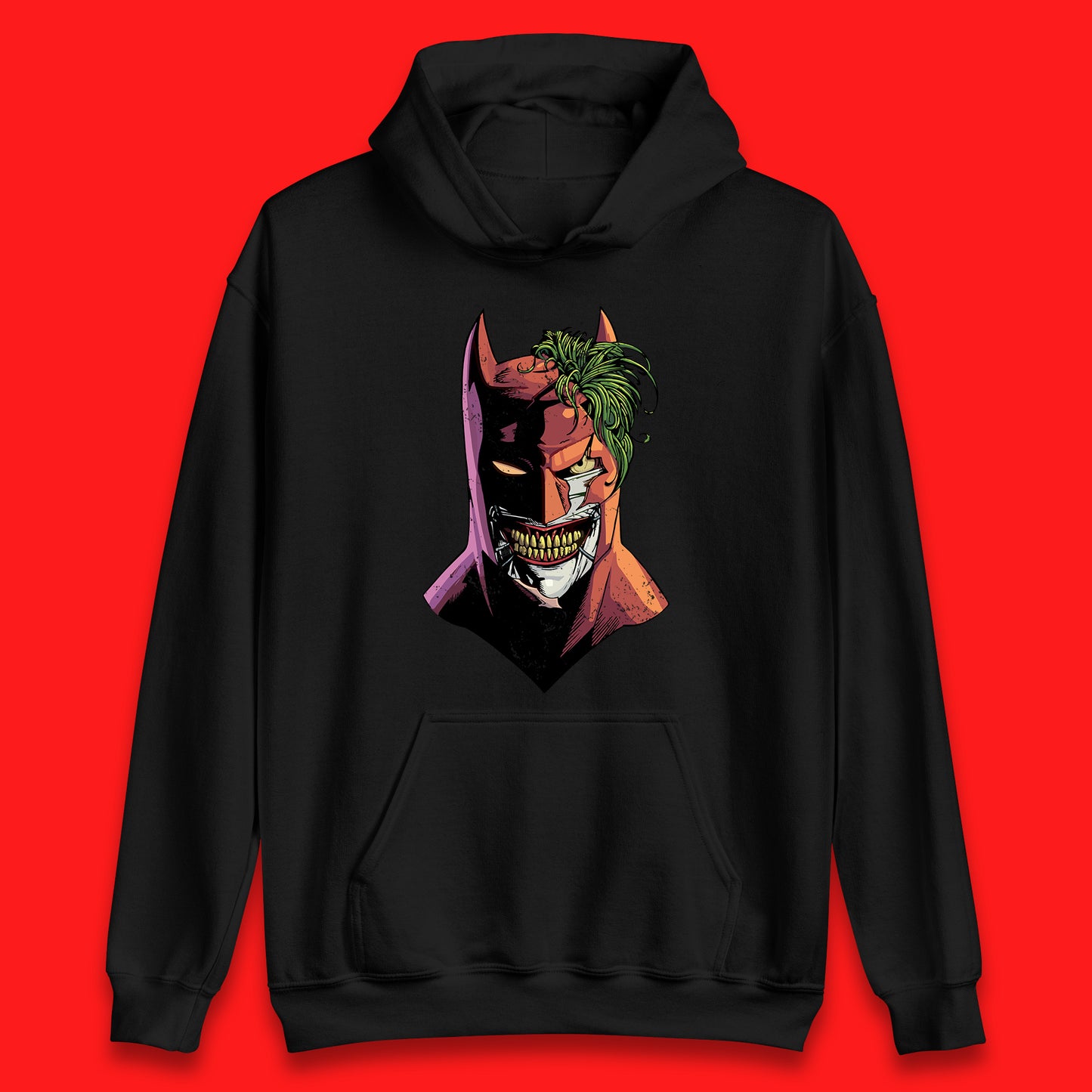 DC Comics Batman Mouth Wall Batman X The Joker Spoof Supervillain Comic Book Character Unisex Hoodie