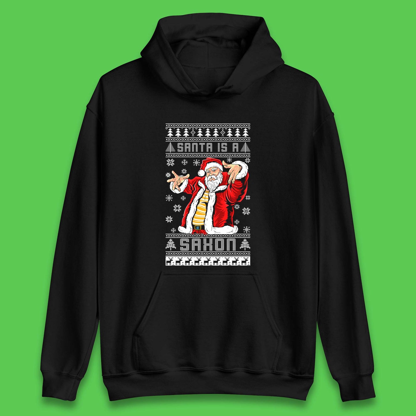 Santa is A Saxon Christmas Unisex Hoodie